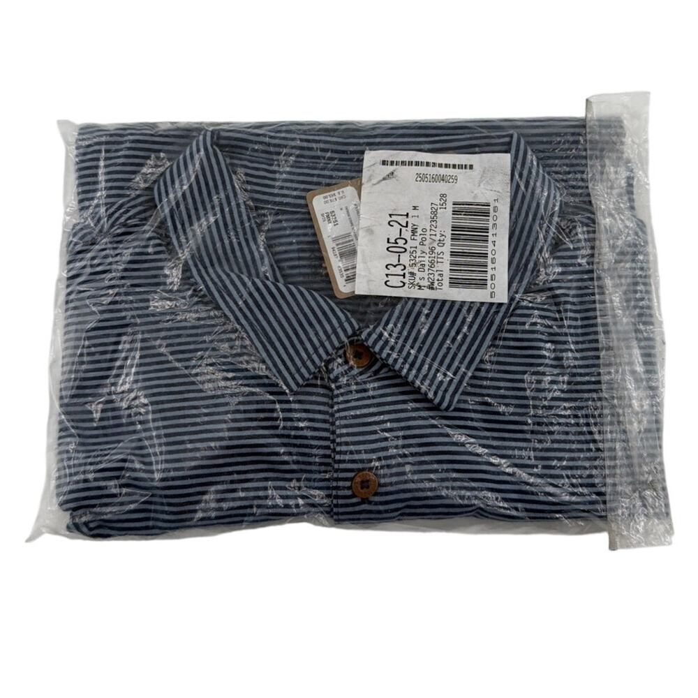 Patagonia Men's Fathom Stripe New Navy Chest Pocket Daily Polo Shirt Size M - Picture 8 of 9